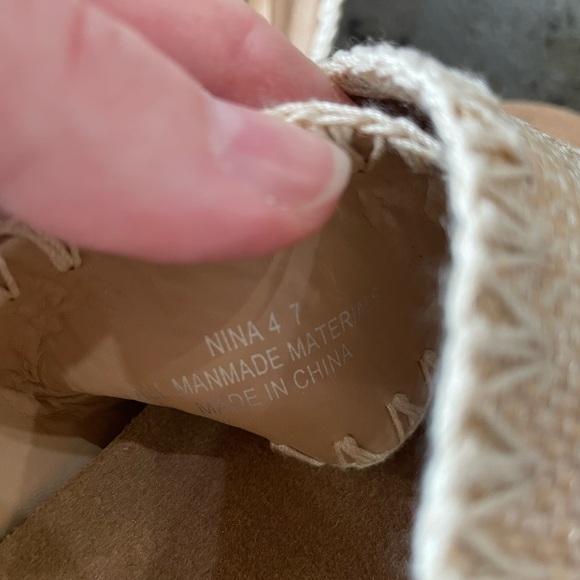 Nina 4 Embroidered Crisscross Flatform – Artisan Slide Sandal in Nude Raffia Sz7 - Picture 7 of 7